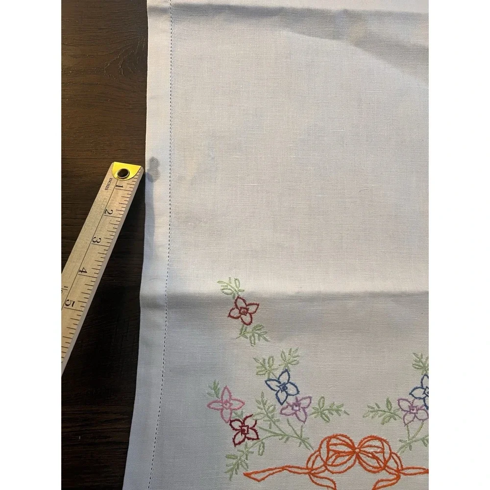 Lot- 5 Vintage Dresser Scarfs EMBROIDERED Table Runner  Floral‎ Bows Woven MCM